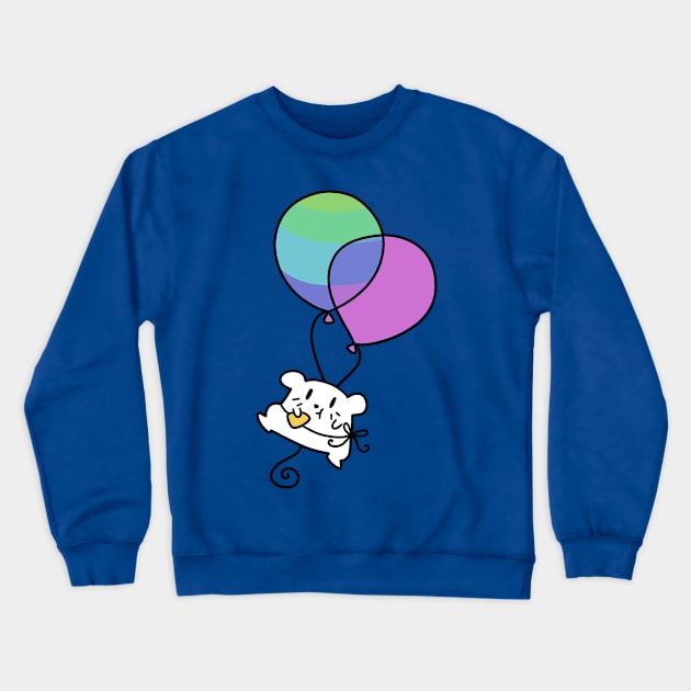 Chubby Balloon Mouse Crewneck Sweatshirt by saradaboru